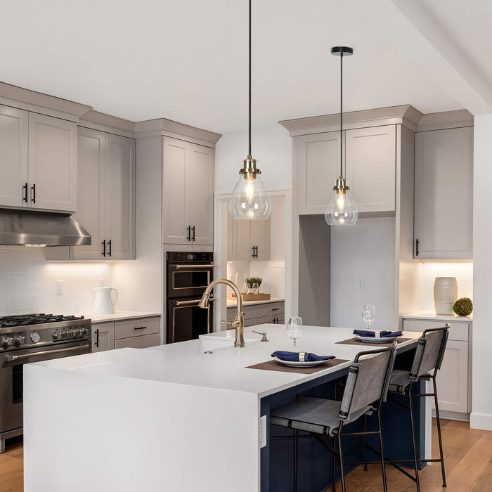 Thimbe 1-Light Brass Pendant Light