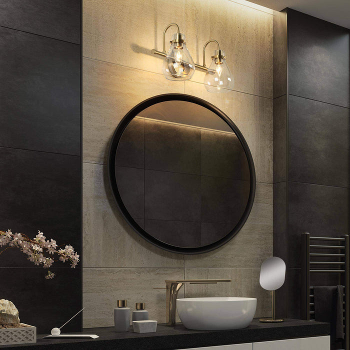 Thimbe 2-Light Brass Bathroom Vanity Light