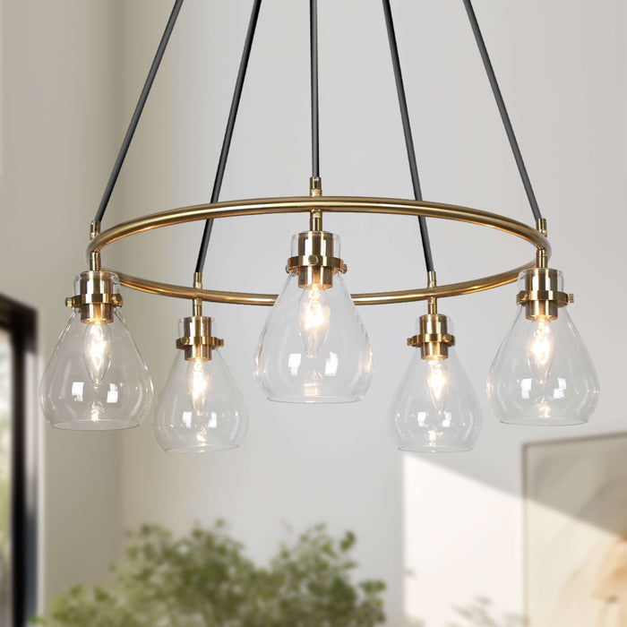 Thimbe 5-Light Brass Chandelier
