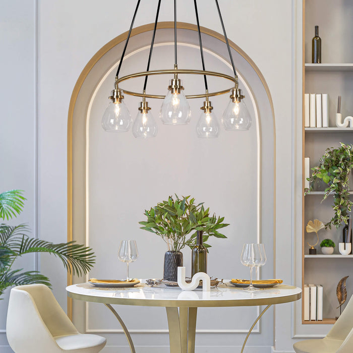 Thimbe 5-Light Brass Chandelier