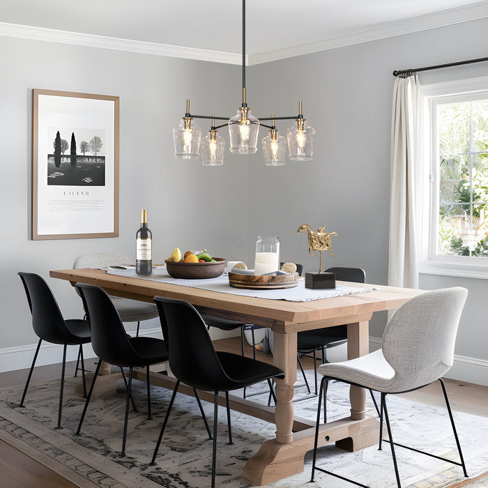 Grandia 5-Light Black and Brass Chandelier