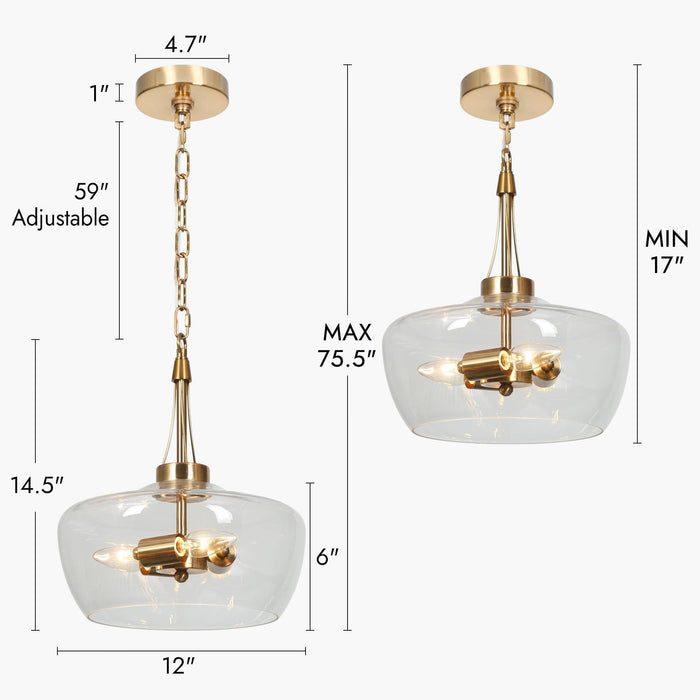 Dendria 3-Light Brass Chandelier