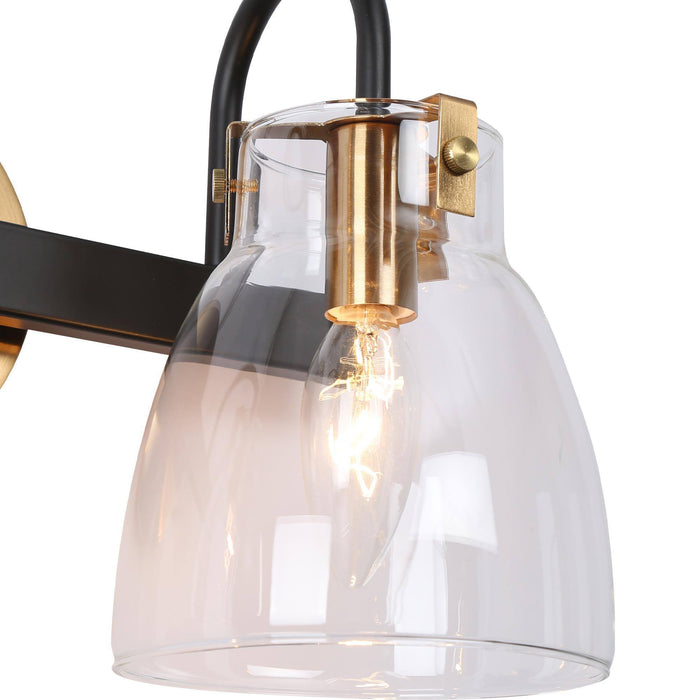 Faylinae 4-Light Black and Brass Bathroom Vanity Light