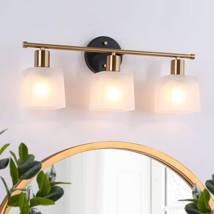 Rocena 3-Light Gold Bathroom Vanity Light