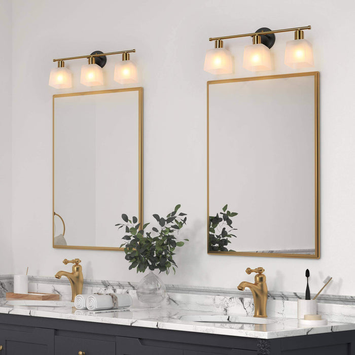 Rocena 3-Light Gold Bathroom Vanity Light