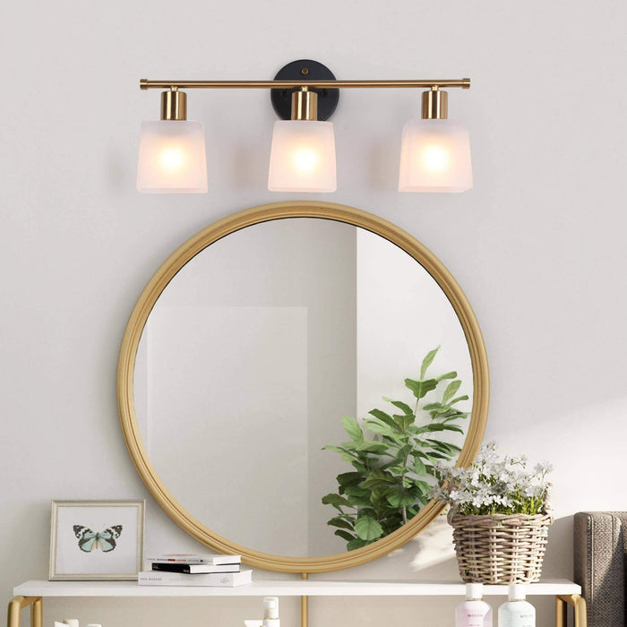 Rocena 3-Light Gold Bathroom Vanity Light