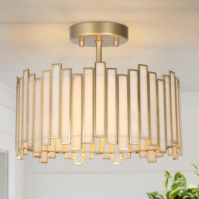 Hemaal 3-Light Gold Semi-Flush Mounts