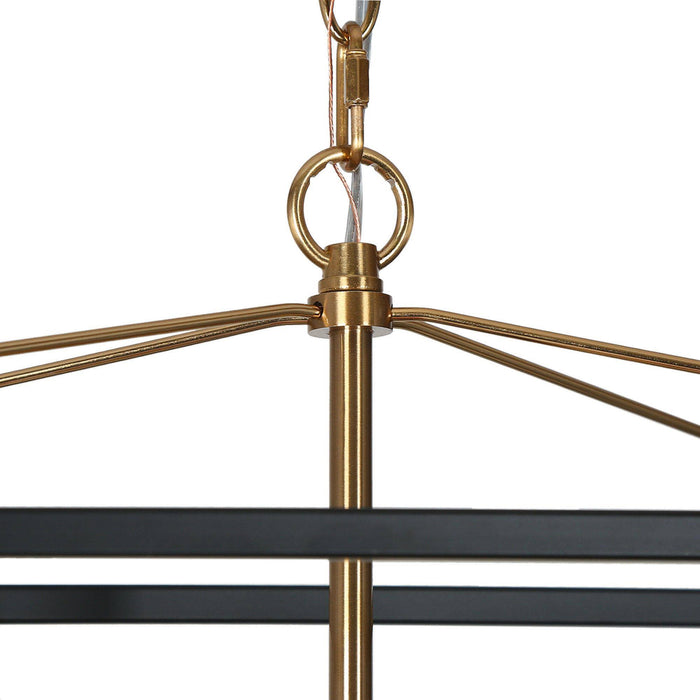 Nexorin 8-Light Black and Brass Chandelier