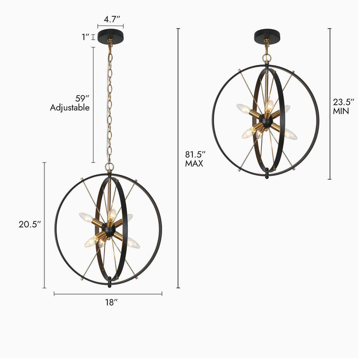 Nexorin 6-Light Globe Chandelier
