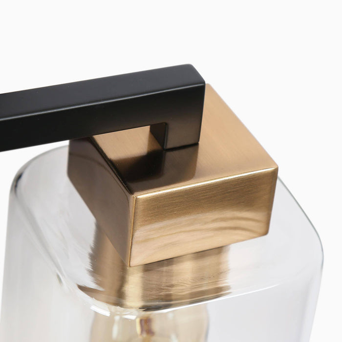 Drelith 2-Light Black and Brass Bathroom Vanity Light