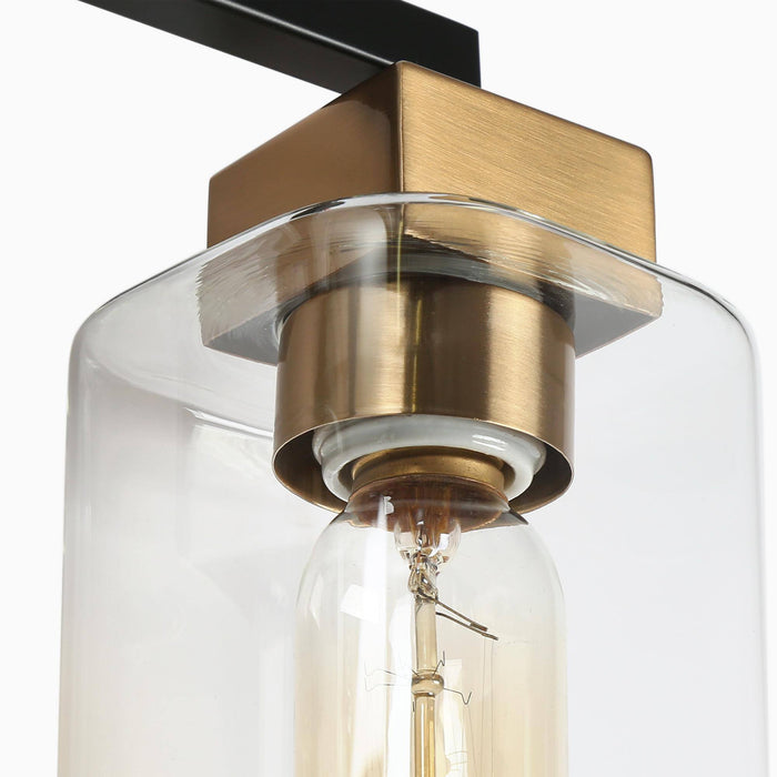 Drelith 3-Light Black and Brass Bathroom Vanity Light