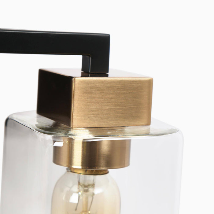 Drelith 4-Light Black and Brass Bathroom Vanity Light