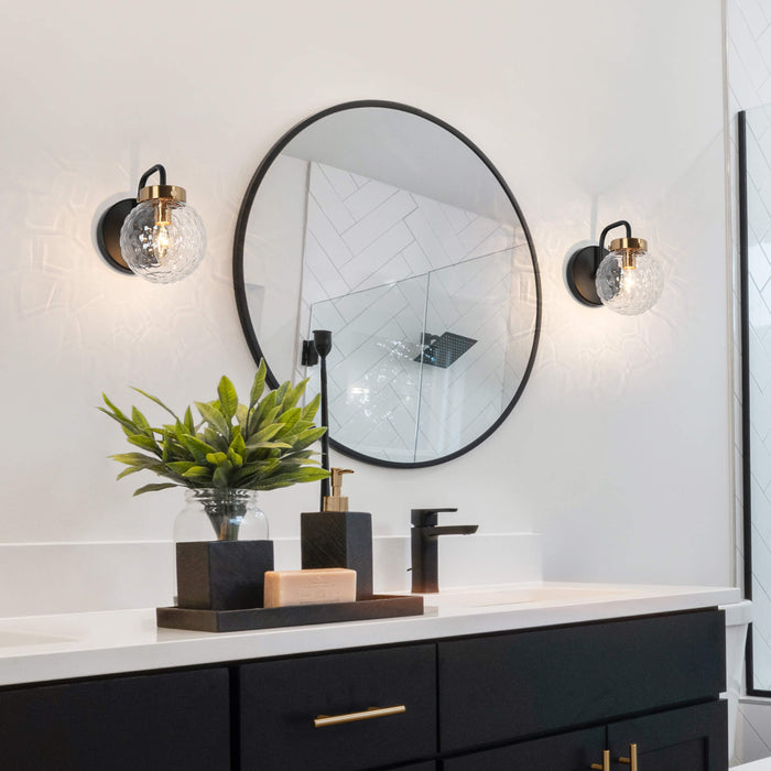 Astrid 1-Light Black and Brass Wall Sconce