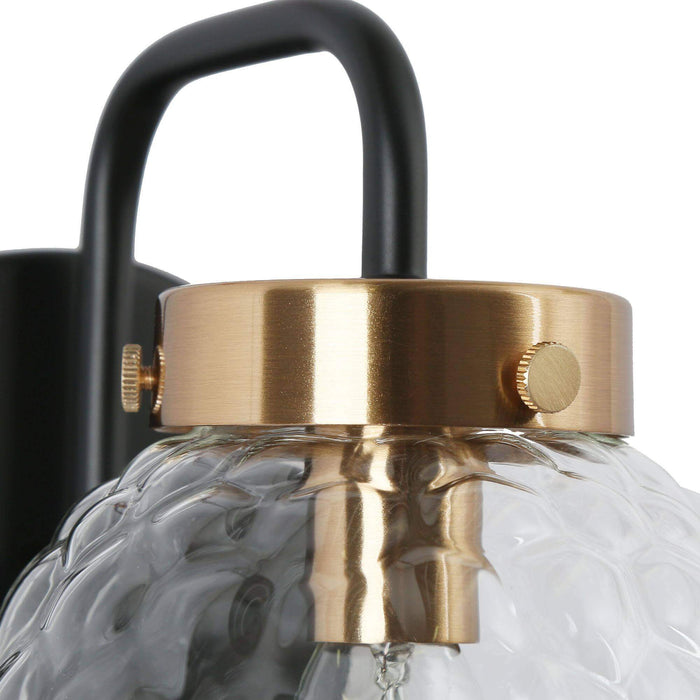 Astrid 3-Light Black and Brass Bathroom Vanity Light