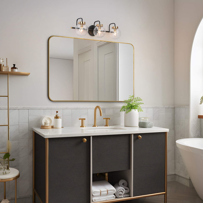 Astrid 3-Light Black and Brass Bathroom Vanity Light