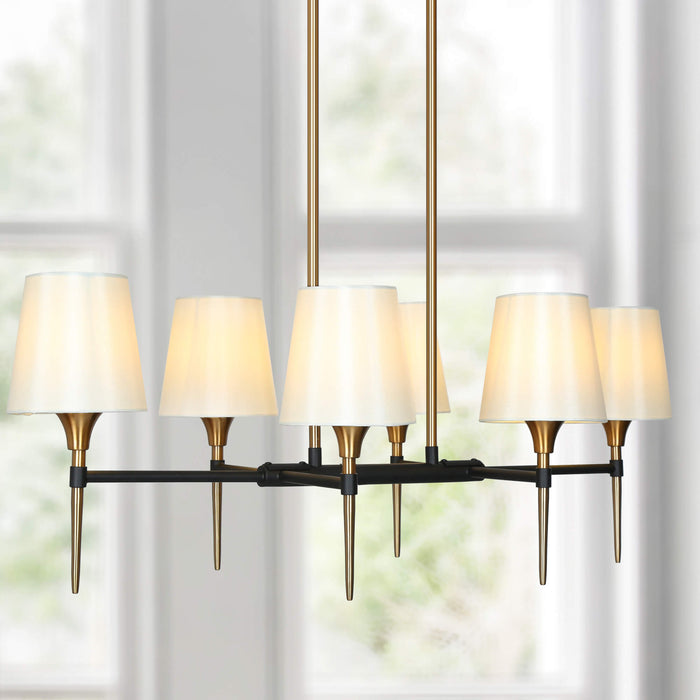 Sanant 6-Light Black and Brass Island Light