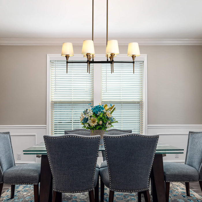 Sanant 6-Light Black and Brass Island Light