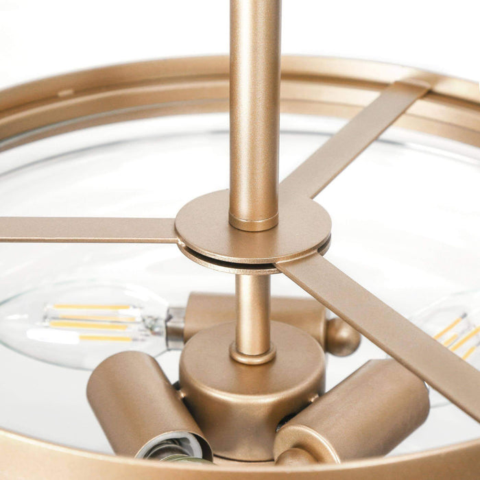 Loravine 3-Light Gold Semi-Flush Mount