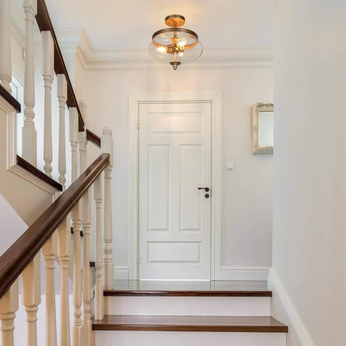 Loravine 3-Light Gold Semi-Flush Mount