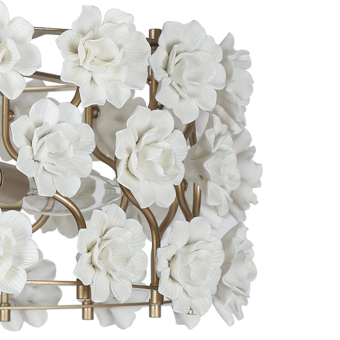 Arilen 3-Light Gold Ceramic Drum Chandelier