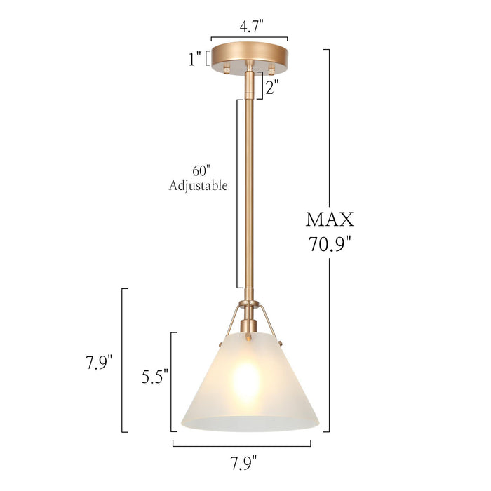 Dashira 1-Light White And Gold Pendant Lights