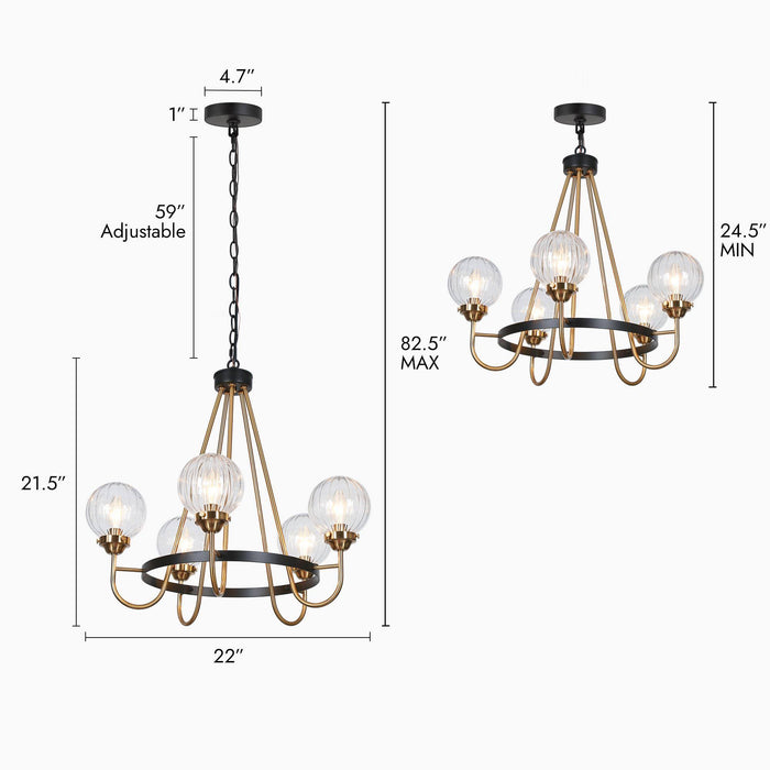 Arosia 5-Light Gold Chandeliers