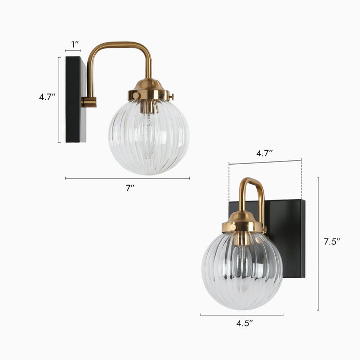 Arosia 1-Light Black and Brass Wall Sconces