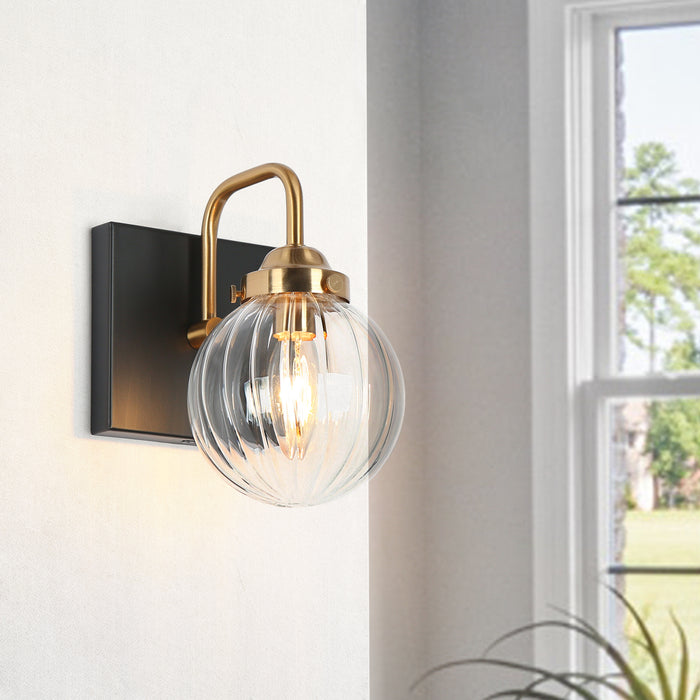 Arosia 1-Light Black and Brass Wall Sconces