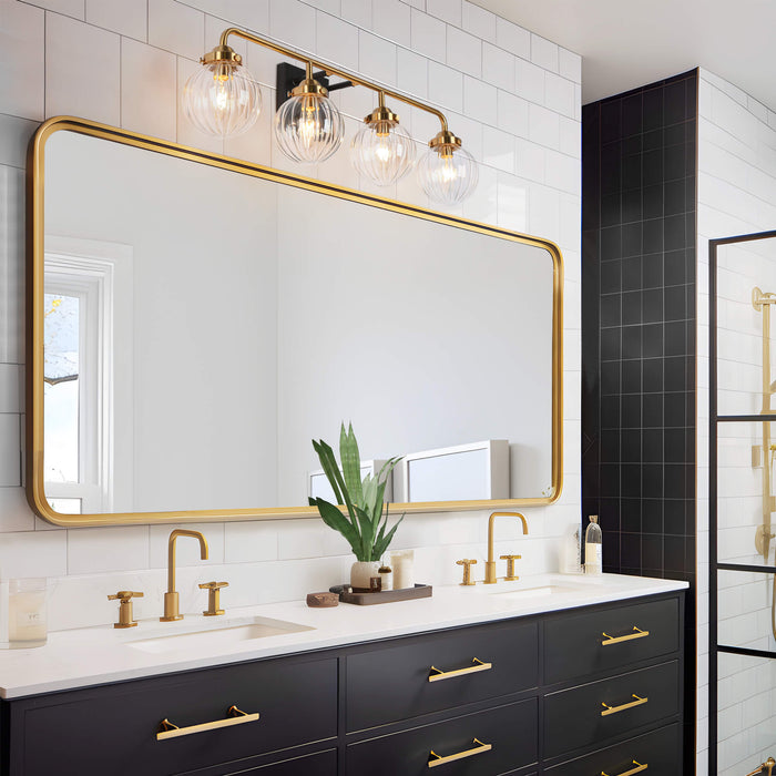 Arosia 4-Light Black and Brass Bathroom Vanity Light