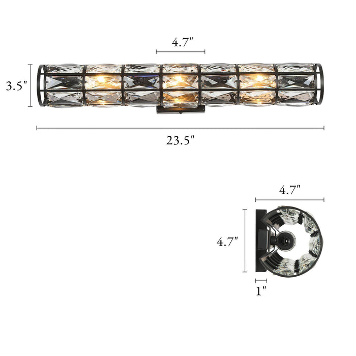 Chispa 3-Light Black Wall Sconce
