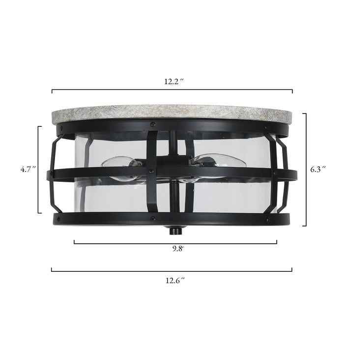 Ajelea 3-Light Black Flush Mount Light