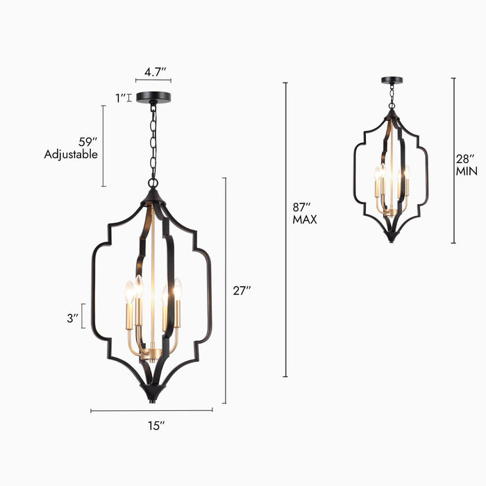 Bratica 4-Light Black Chandelier