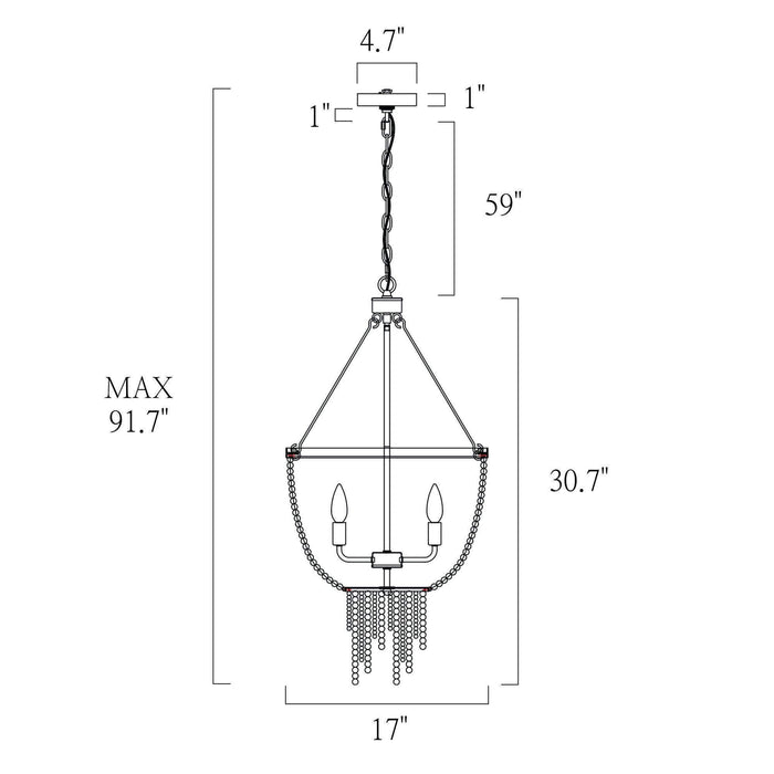 Abajlen 4-Light White Chandelier