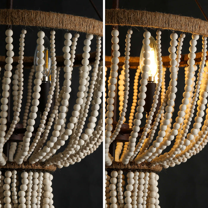 Abajlen 4-Light White Chandelier