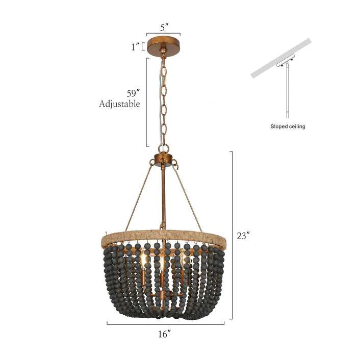 Syliris 3-Light Gold Chandelier