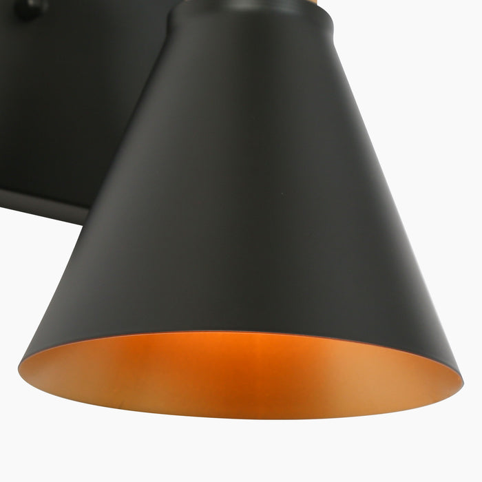 Umbrim 1-Light Black and Brass Wall Sconce
