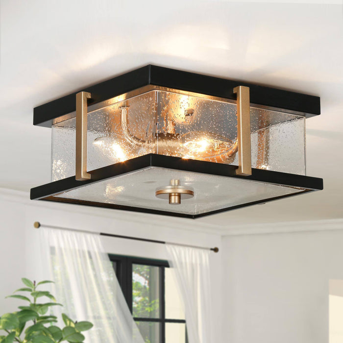 Orphia 3-Light Black And Gold Flush Mounts