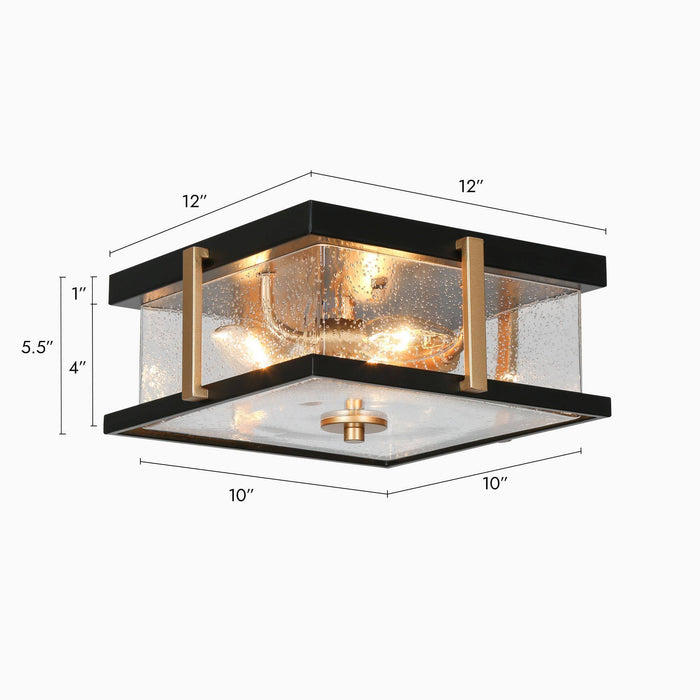 Orphia 3-Light Black And Gold Flush Mounts