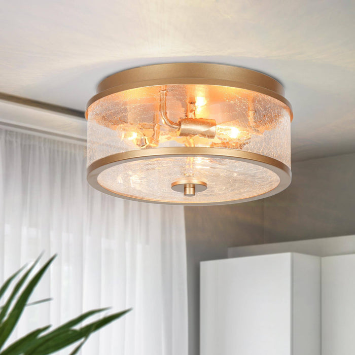 Emuint 3-Light Gold Flush Mount Light