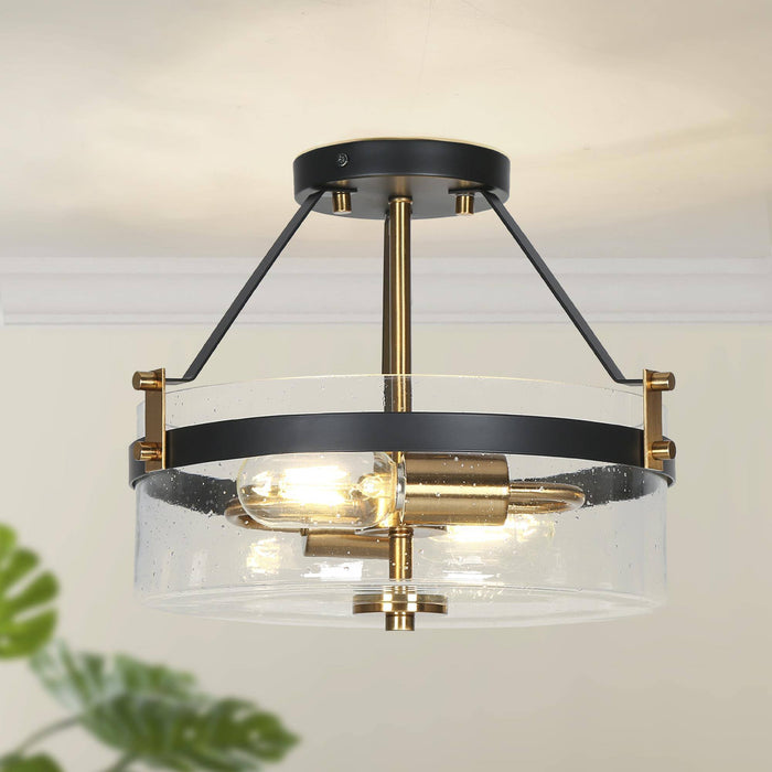 Lienato 2-Light Black Semi-Flush Mount Lights