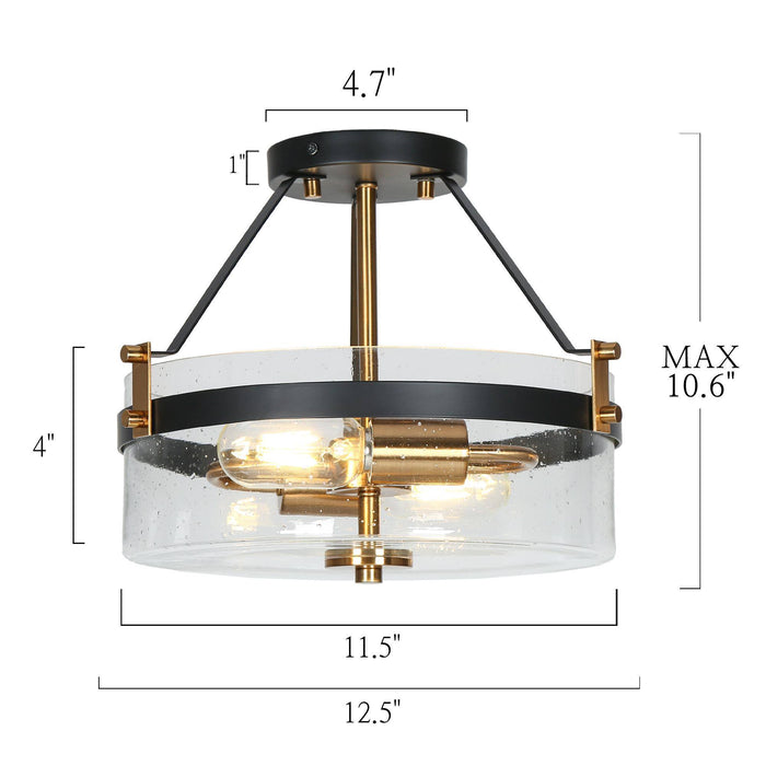 Lienato 2-Light Black Semi-Flush Mount Lights