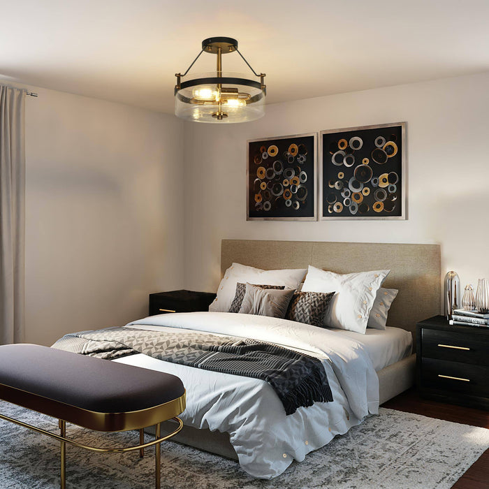 Lienato 2-Light Black Semi-Flush Mount Lights
