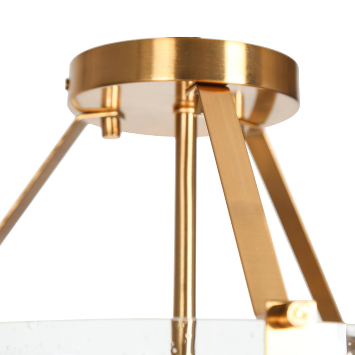 Auniso 2-Light Brass Seeded Glass Semi-Flush Mounts