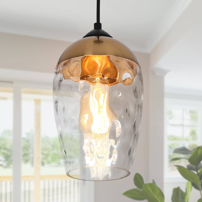 Fhbauos 1-Light Brass Pendant Light