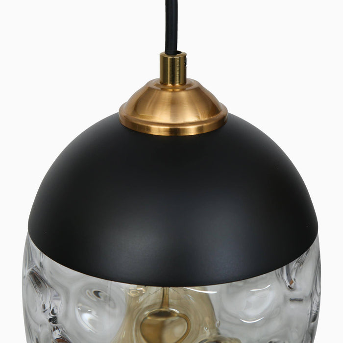 Fhbauos 1-Light Black and Brass Pendant Light