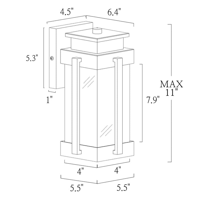 Velise 1-Light Black Outdoor Wall Lights