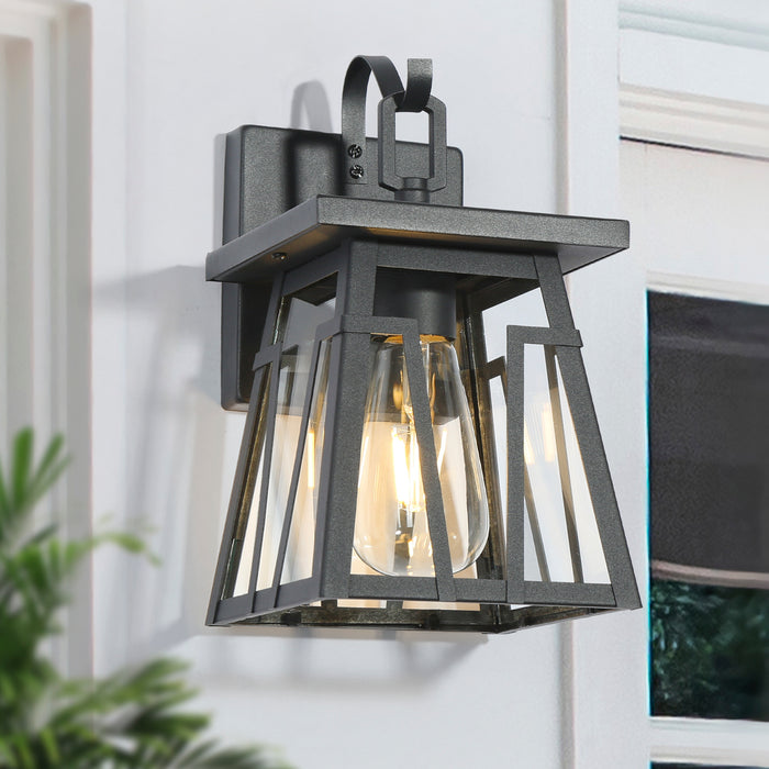 Boris 1-Light Black Outdoor Wall Lights