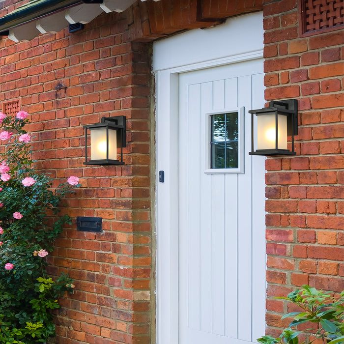 Drelie 1-Light Black Outdoor Wall Light