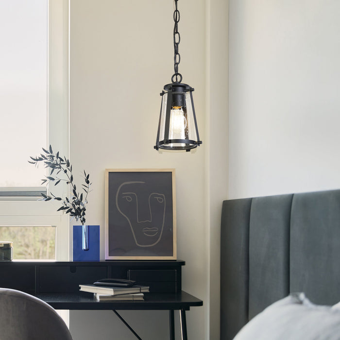Veyna 1-Light Black Outdoor Pendant Lights