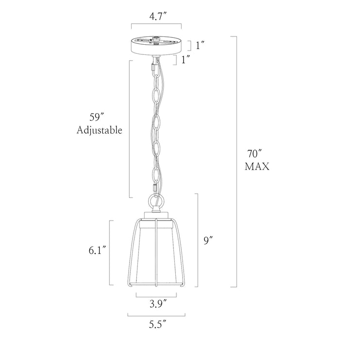 Veylira 1-Light Black Outdoor Pendant Lights